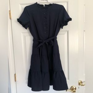 Gal Meets Glam Maisie Microcheck Tiered Dress